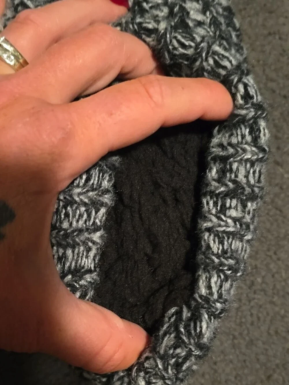 Brookstone Men's Chunky Knit Slipper Socks - Charcoal/Gray
